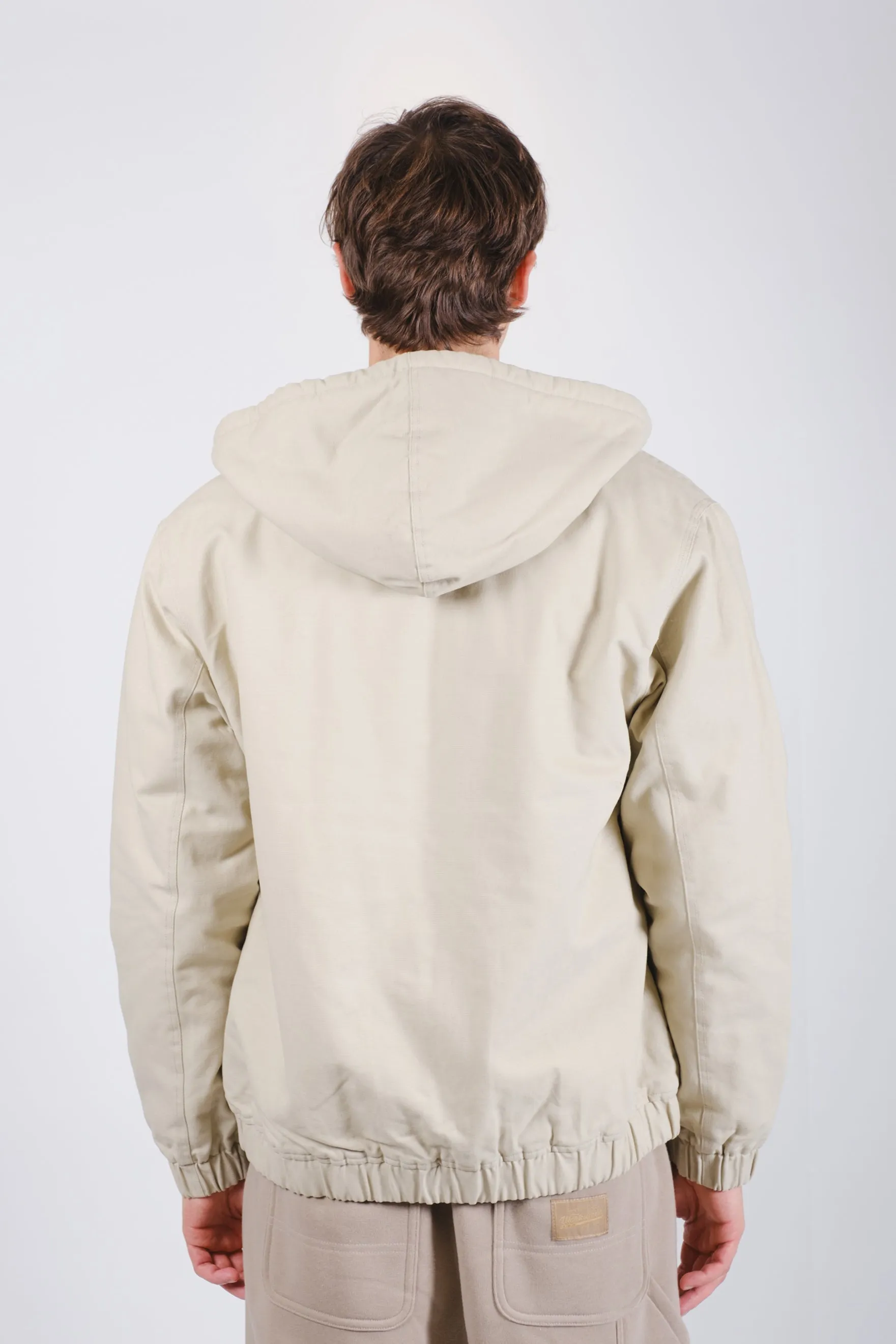 Sherpa Lined Hooded Canvas Jacket