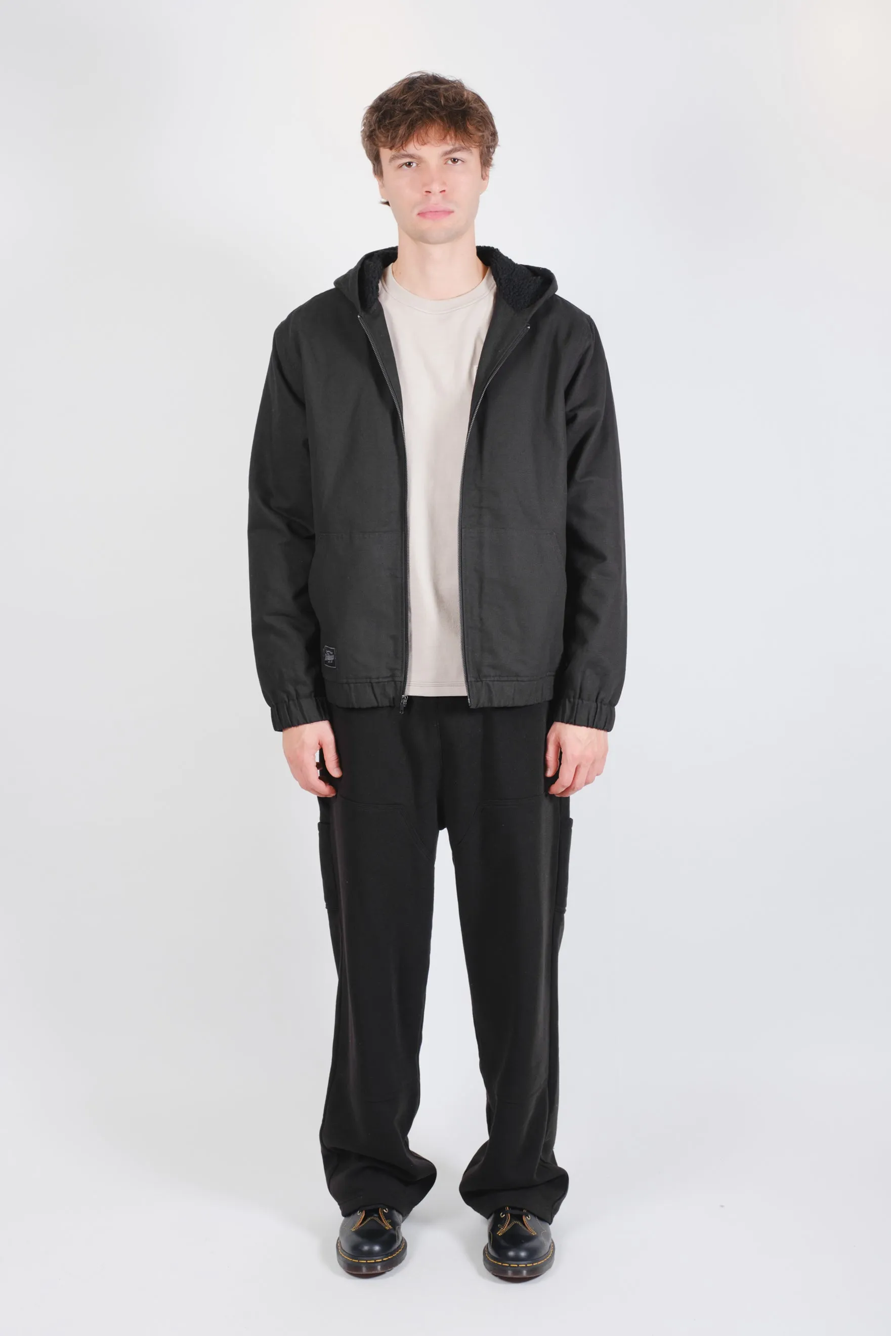 Sherpa Lined Hooded Canvas Jacket