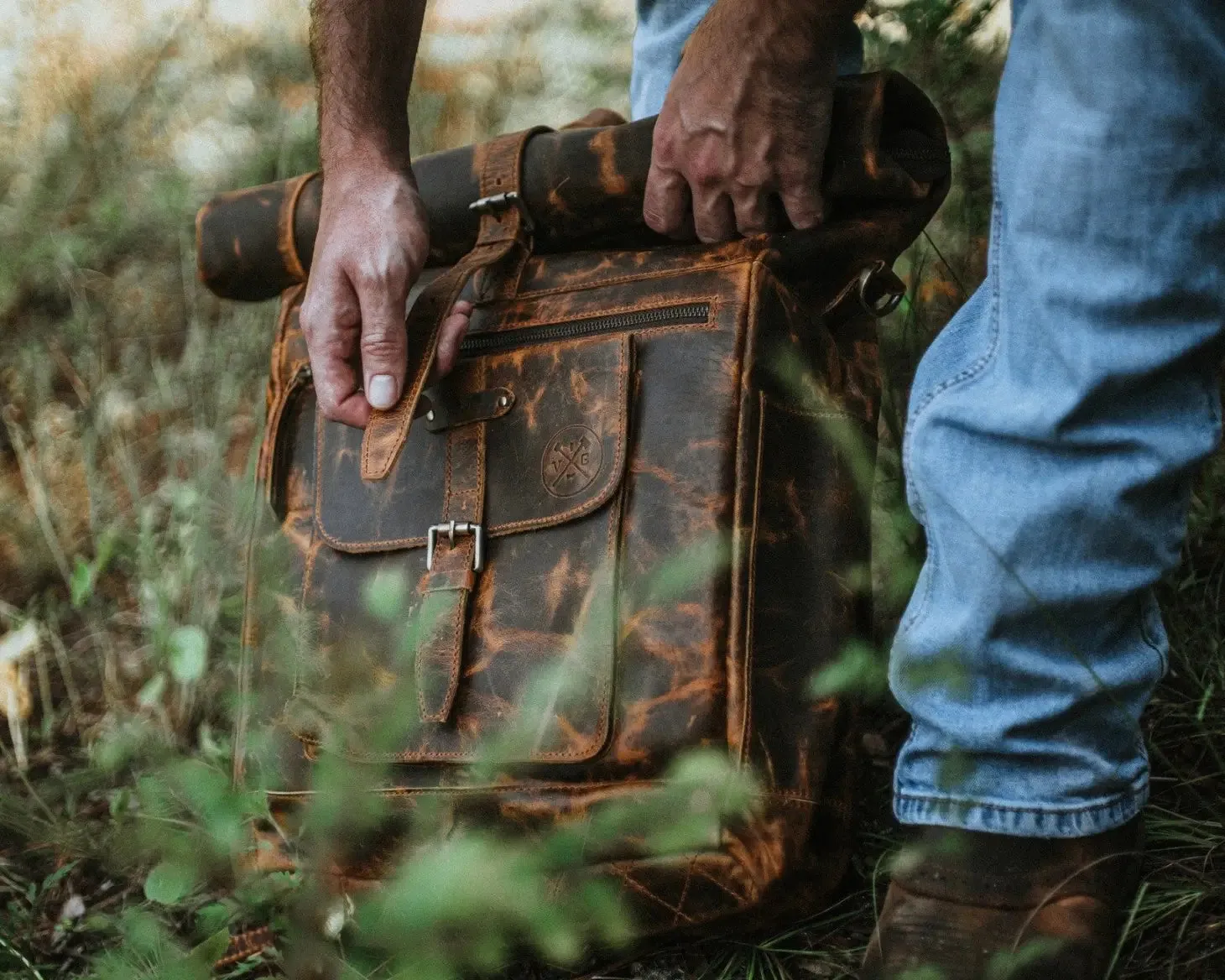 “The Roosevelt” Buffalo Leather Backpack