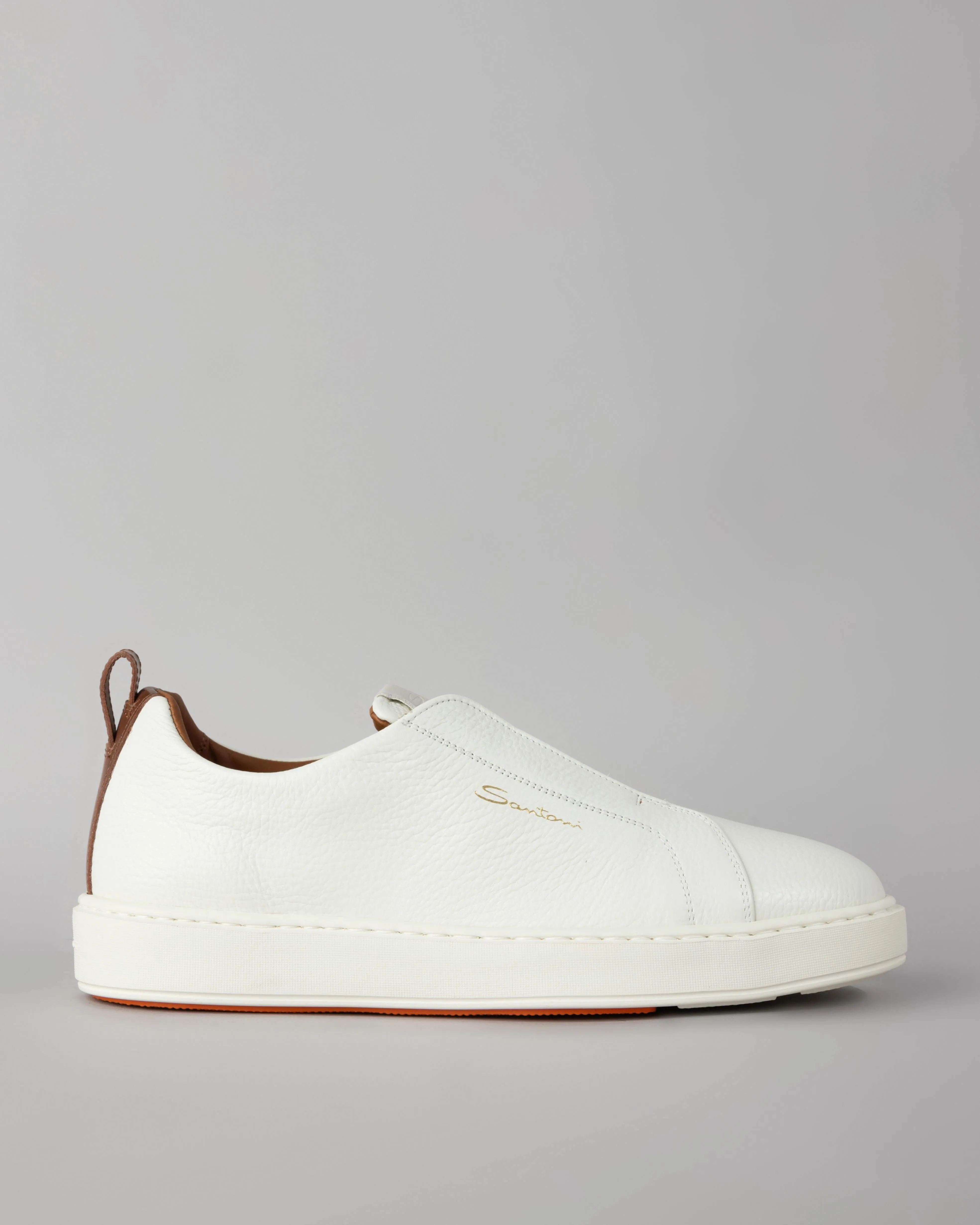 Tumbled Leather Slip-On Sneaker