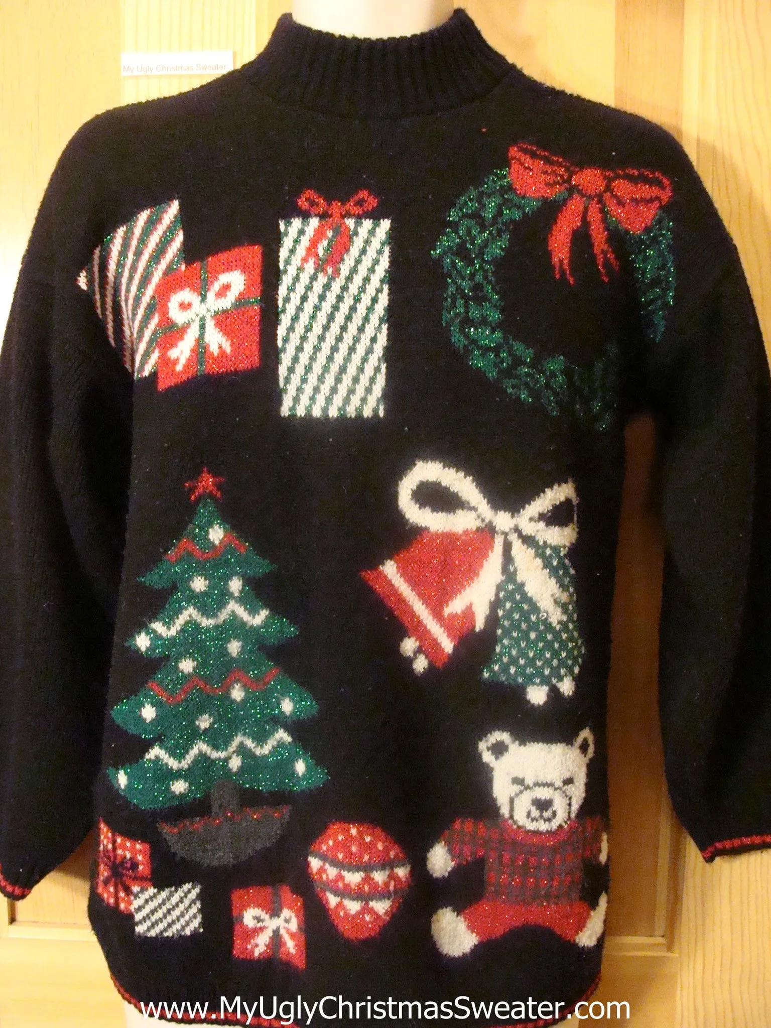 Ugly Christmas Sweater 80s 2sided Horrible Pullover