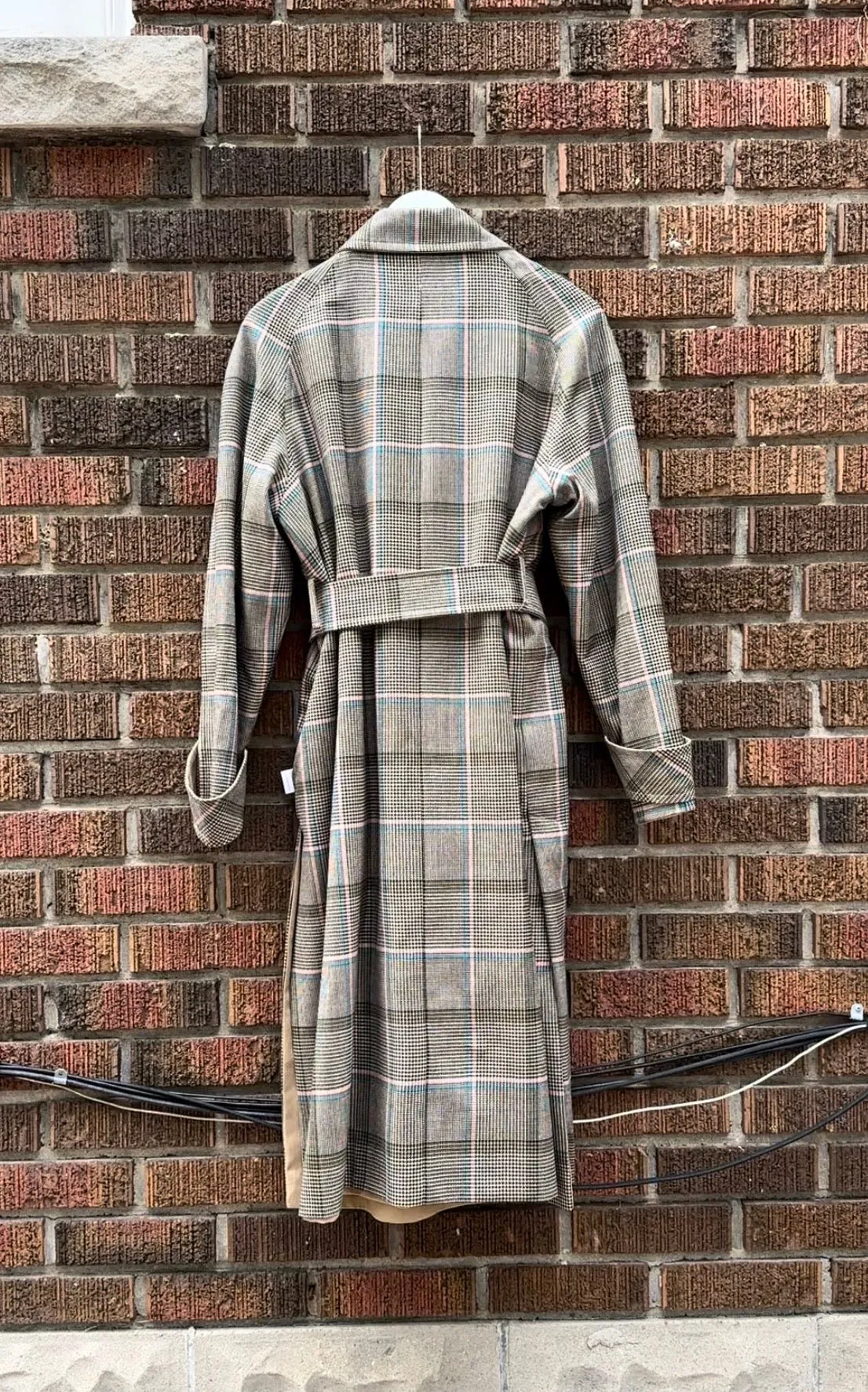 VICTORIA BECKHAM Houndstooth Checked Reversible Wool Coat