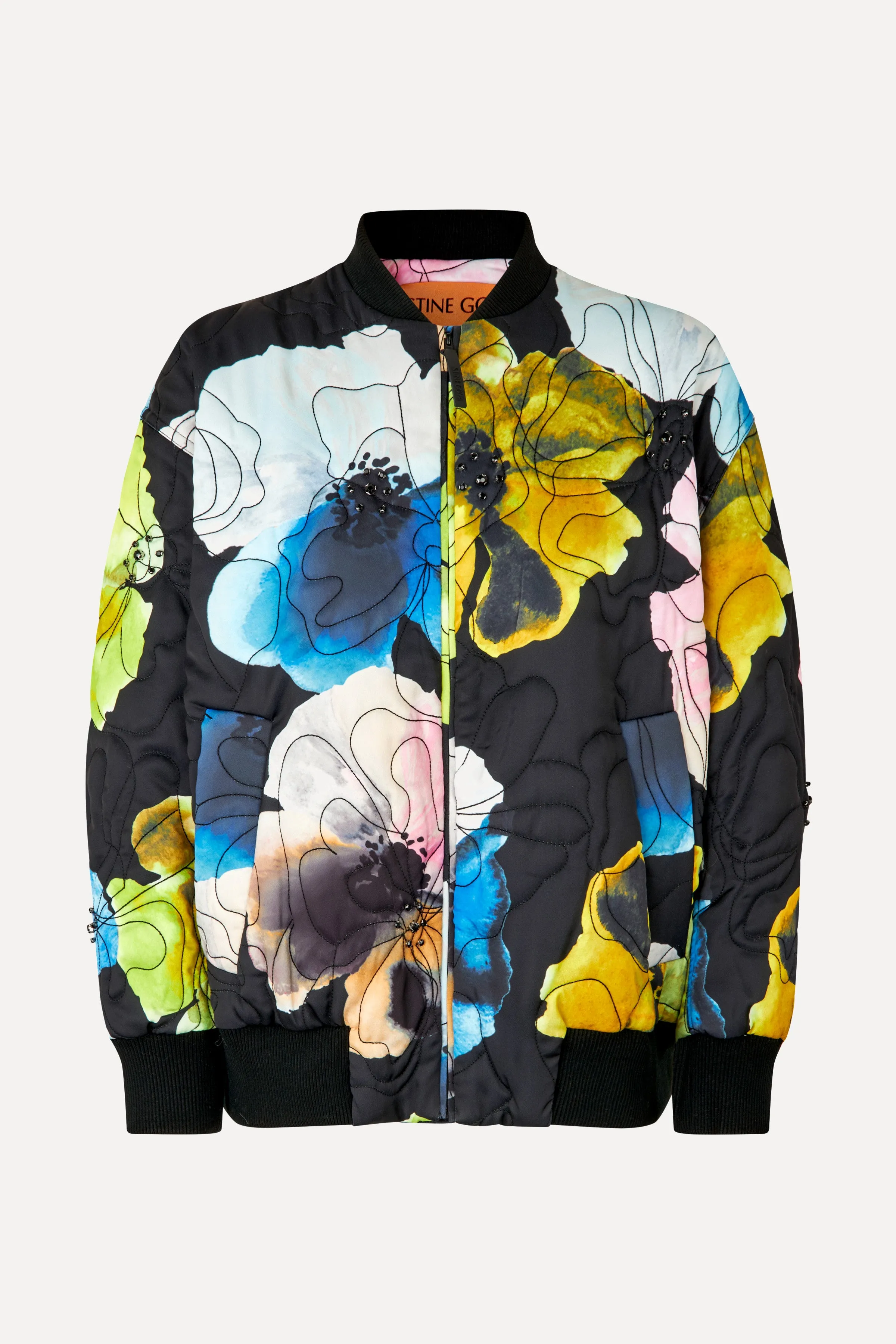 Voluminous Bomber Jacket - Watercolor Bloom