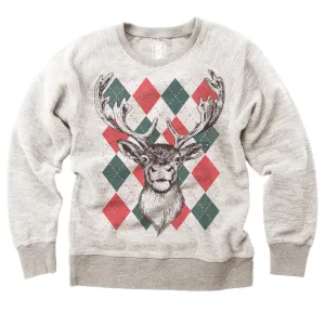 WES Reindeer Reversible Fleece Pullover