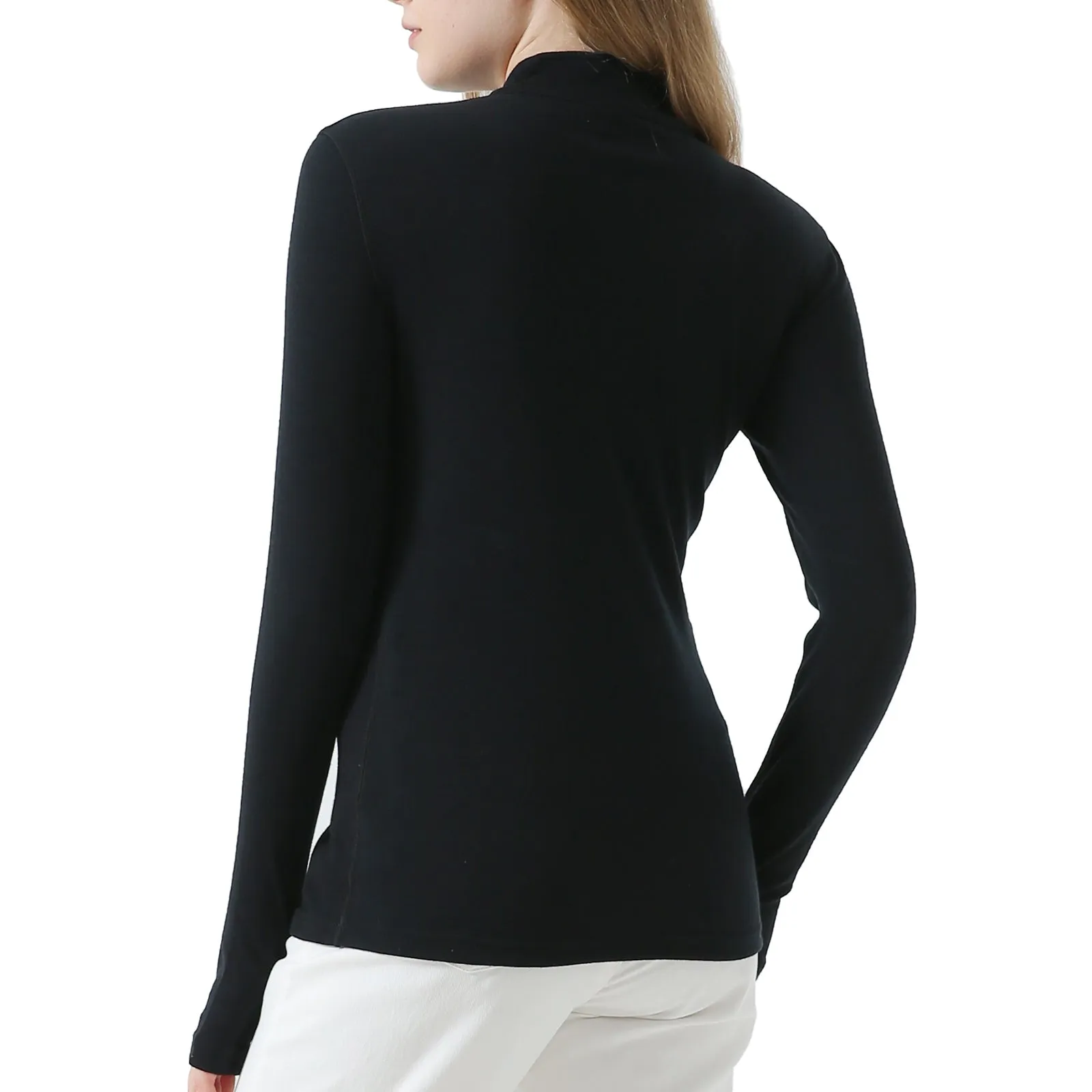 Women’s Merino 250g Long Sleeve Half Zip Top Black