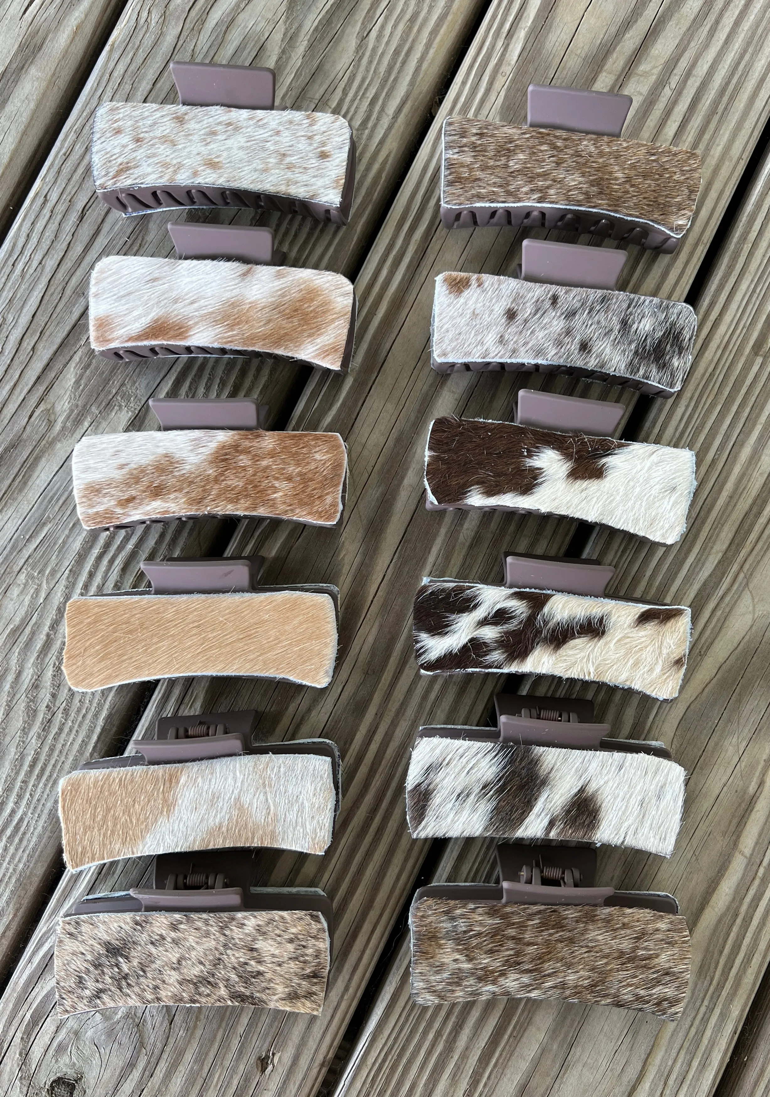 WS Real Cowhide Claw Clips