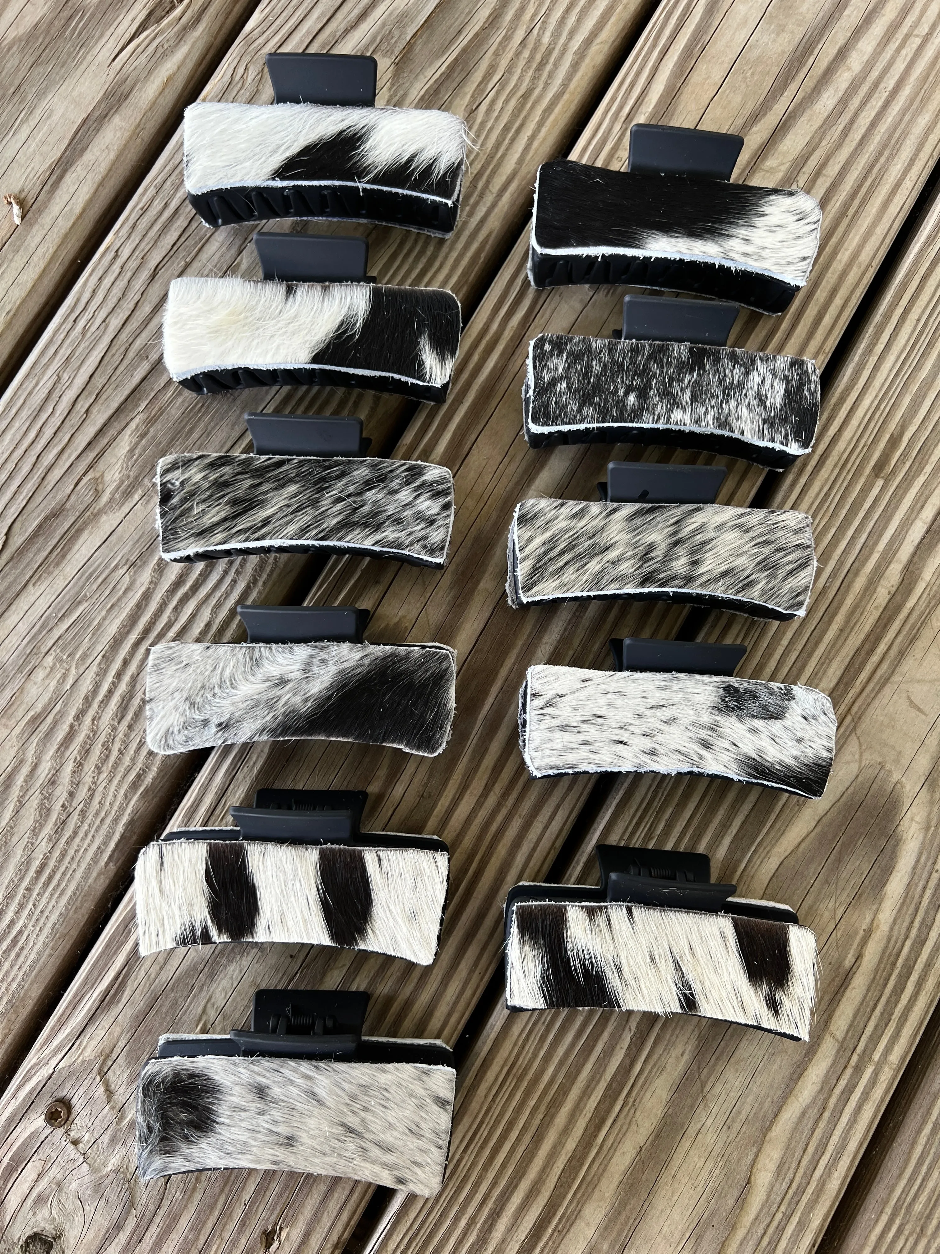 WS Real Cowhide Claw Clips